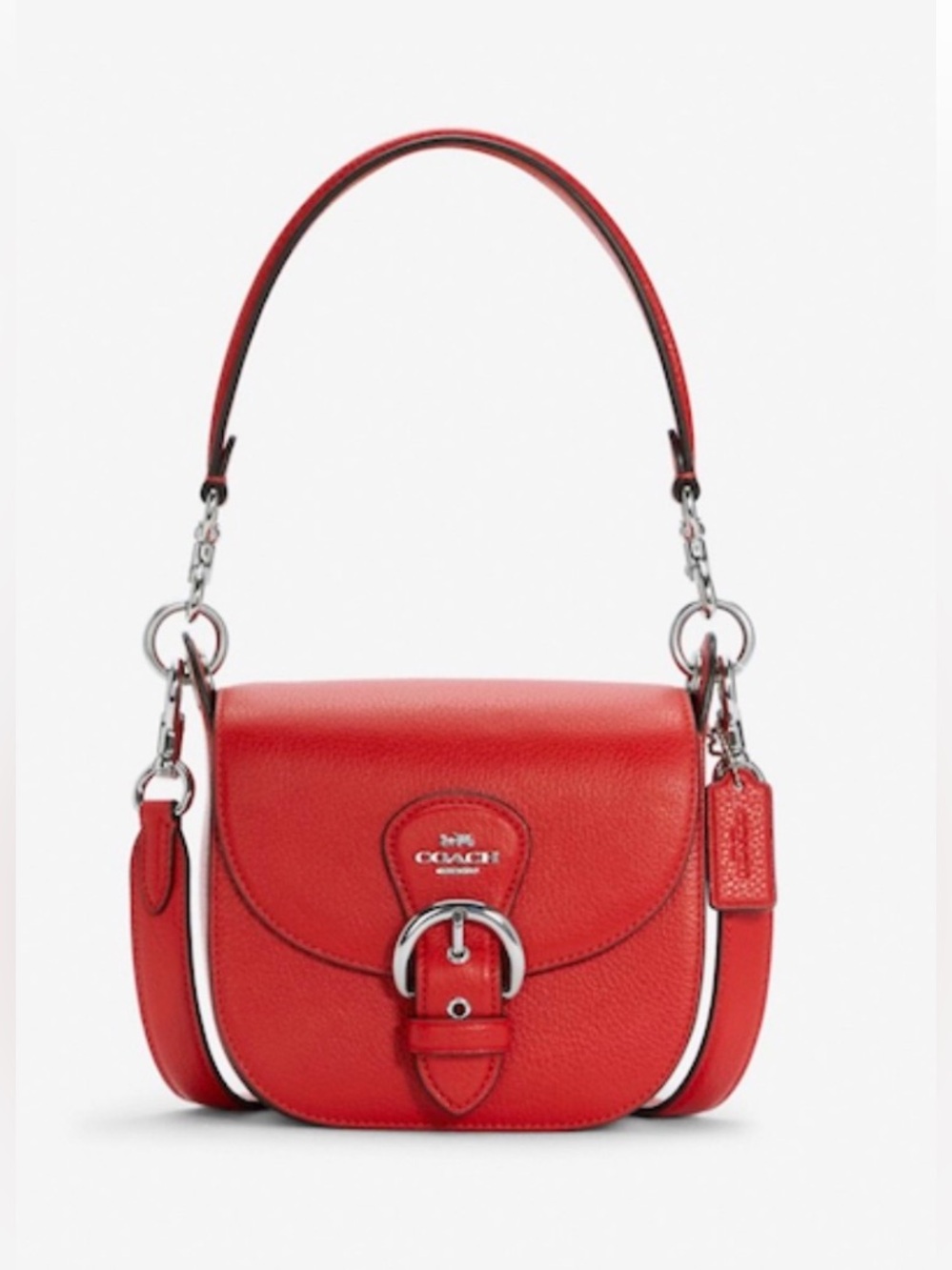 NWT Coach Leather Kleo 17 Bright Poppy Red Leather